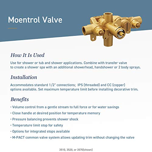 Moen 3570 M-PACT Moentrol Shower Valve with Stops, 1/2-Inch CC - //medicalbooks.filipinodoctors.org