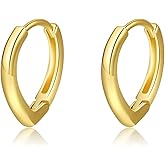 IUITY Gold Earrings, Hoop Earrings for Women 14K Gold Plated Chunky Hoop Ear Rings for Women | Lightweight Statement Twisted Endless Wave Hoops Earrings