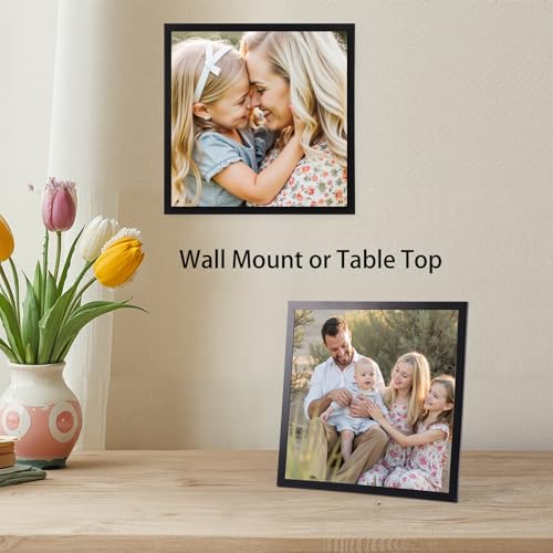 Ditwis Photo Frame 25 x 25 cm Black, Square Frame Suitable for Photos, Pictures and Memories, Horizontal or Vertical Exposure on Wall or Table