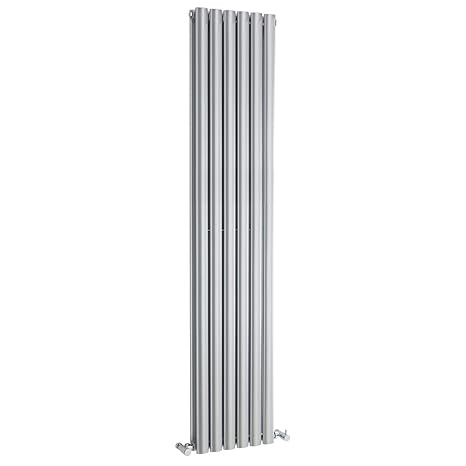 Hudson Reed Vertikale Design Heizkörper in Silber Hochglanz Revive 1800 mm x 354 mm