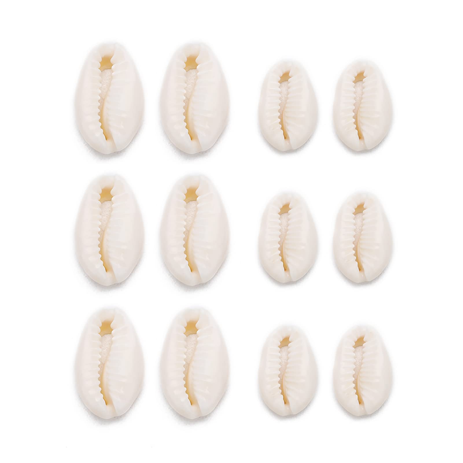 Photo 1 of 120pcs White 16mm Natural Spiral Shell Beads Smooth Cut Oval Beach Seashells Cowrie Shell Loose Spacer Beads Charms No Hole for Summer DIY Earring Bracelet Necklace Jewelry Making