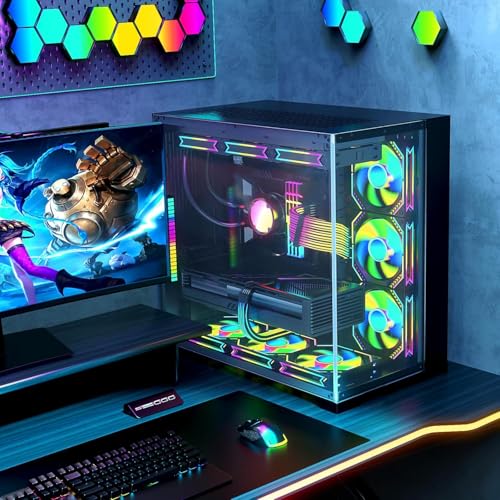 RGB PCIe Extension Cable with 8-Pin, ARGB GPU Power Cable with Addressable LEDs, 5V 3-Pin Connector for RTX 3060/4060/4070 & RX 6600/580, PC Case Lighting Accessory(Black, 34.5cm Length)