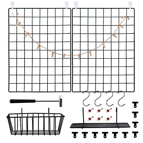 Wall Grid Wire Panels Picture Organizer, Photo Decor Panel, Memo