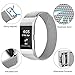 For Fitbit Charge 2 Bands, Lotyes Metal Milanese Loop Stainless Steel Replacement Magnet Lock Strap Small & Large Bands for Fitbit Charge 2, Silver, Gold, Rose Gold, Black,Pink