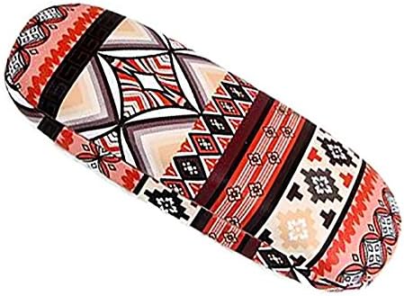Hard Protective Clam Shell Eyeglass Case Ethnic Pattern Design Medium Size (Indian Red)