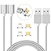 Zrse Magnetic Charging Cable Micro USB [2 in 1] Magnetic Lightning cable for Smart Phone & Charger Data Transfer Line 6 Feet iPhone X 8 7 7plus 6s 6plus 5s 5 and Android Devices (Silver 2 Pack)