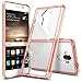 Ringke Fusion Compatible with Huawei Mate 9 Tough PC Back TPU Bumper Drop Protection, Shock Absorption Technology Attached Dust Caps Raised Bezels Protective Cover Huawei Mate 9 Case - Rose Gold