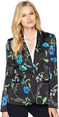 Calvin Klein Womens Floral One-Button Jacket