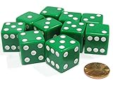 Set of 10 Large Six Sided Square Opaque 19mm D6