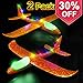 Glider Airplane Model Jet Kit, 2 Pack LED Light Up Glider Airplanes Toys for Kids, Manual Throwing Foam Glider Plane for Boys Girls Outdoor Sport Game Flying Toys Gifts for Kids Outdoor Plane