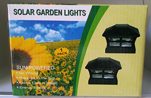 8 Piece Solar BLACK SEMI GLOSS TEXTURED FINISH Post Deck Fence Cap Lights for 5" X 5" Vinyl/PVC or Wood Posts With White LEDs and Clear Lens
