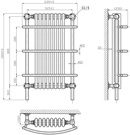 soak Radiador toallero de 8 columnas de estilo tradicional ...