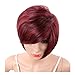 KRSI Short Pixie Cut Straight Bob Synthetic Wigs for Women Heat Resistant Costume African American Wigs with Bangs Natural Black Full Wigs That Look Real+Free Wig Cap