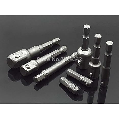 Generic 8pcs Set Hex Driver Bit Power Drill Socket Driver Extension Adapters 1/4 3/8 1/2 Socket Wch Impact Driver Drill BIts Tools