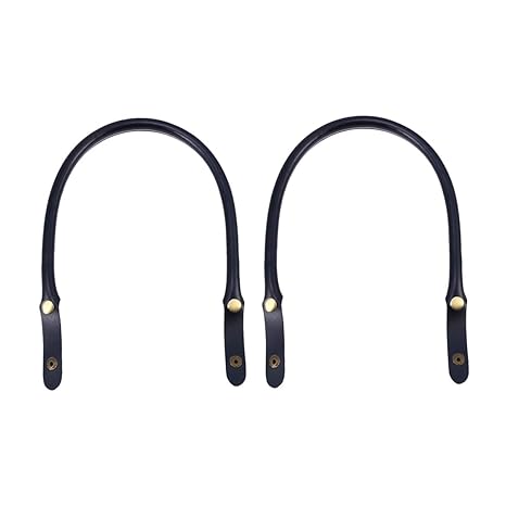 SUPVOX Taschengriff Leder Ersatz Taschenbügel Taschenhenkel Taschenzubehör 2 Stück (Schwarz)