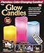 Glow Candles – Flameless Color-Changing Candles, 3 Battery-operated LED Pillar Candles with Remote (Real Wax)
