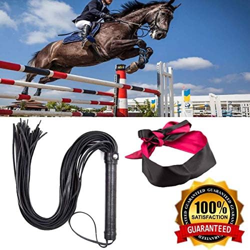 GABraden Faux Leather Short Horse Riding Crop,Riding Whip,Black