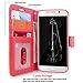 Galaxy S6 Edge Plus Case, Cellularvilla [Diamond Jewel] [Card Slots] Embossed Flower Design Premium Pu Leather Wallet Case Flip Cover For Samsung Galaxy S6 Edge Plus / S6 Edge+ (Peach Pink Bling)