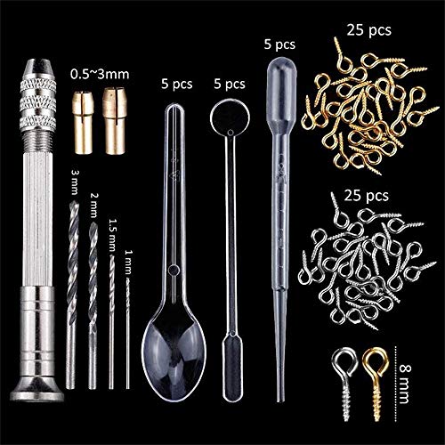 Sodoop 83 Pieces Handmade DIY Crystal Epoxy Glue Kit Bangle Pendant Glue Jewelry Silicone Casting Mold and Tools Set Black Storage Bag for DIY Resin Earrings Necklace Bracelet Craft Making