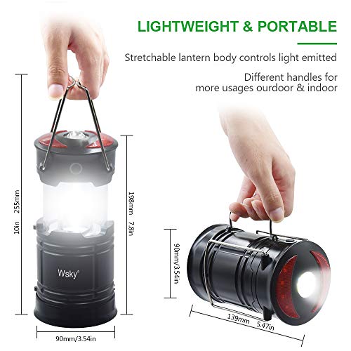 Wsky Led Camping Lantern - Best Rechargeable LED Flashlight Lantern - High Lumen, Rechargeable, 4 Modes, Water Resistant, Handheld Light - Best Camping, Outdoor, Emergency(AA Batteries Not Included) - Thumbnail 3