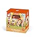 Janod Mini Story Box Toy - 11 Piece Imagination and Shape Stacking Game - Circus Painted Wooden Block Set for Imaginative Play for Ages 3+