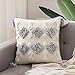 MIULEE Decorative Throw Pillow Cover Tribal Boho Woven Tufted Pillowcase with Tassels Super Soft Square Pillow Sham Cushion Case for Sofa Couch Bedroom Car Living Room 18X18 Inch Gray