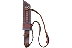 Leather Knife Sheath Retro Back Mounted Scabbard, Straight Knife Holster Vertical Loop Case Holder, Pu Leather Shoulder Sheat