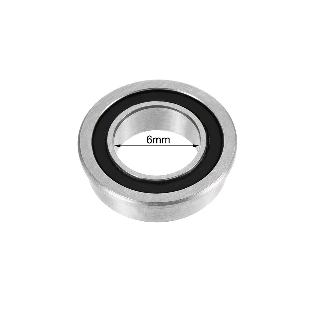 sourcing map MF106-2RS Flanged Ball Bearing 6x10x3mm Double Sealed Chrome Steel Bearing 5pcs, MF83ZZ (1Qty) - Image 5