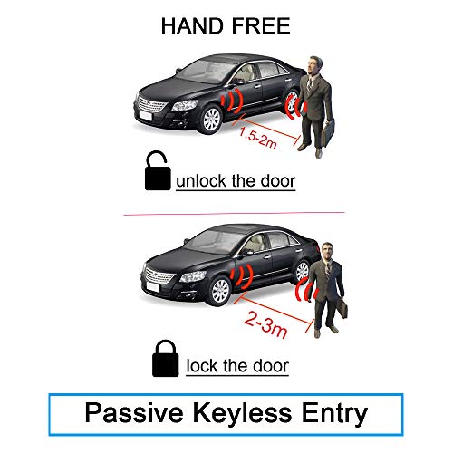 BANVIE PKE Car Alarm System with Remote Engine Start and Push to Engine