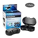 Msicyness Swimming Ear Plugs, 2 Pairs Waterproof Reusable Silicone EarPlugs for Swimmers Showering Bathing Surfing and Other Water Pool Sports Adults Size