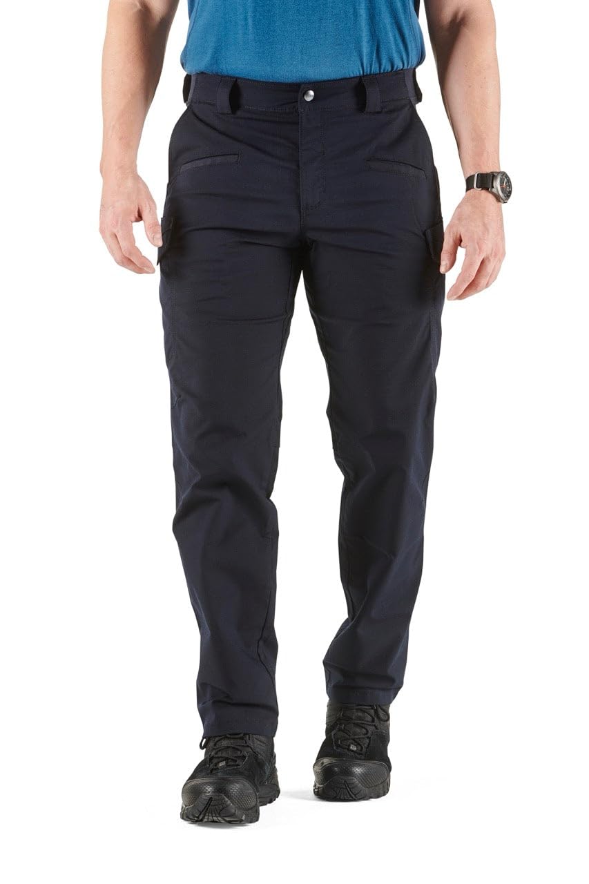 Photo 1 of (USED/FAIR) (BAGGED) 5.11 Tactical Men's Icon Pant – Durable Flex-Tac Ripstop, Water-Resistant Finish, 8 Pockets, Reinforced, 74521ABR, Dark Navy, 34W x 32L