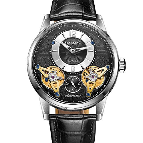 STARKING Watch Black Men Automatic Watch AM0222 Double Luminous Hands Waterproof Man Business Watch