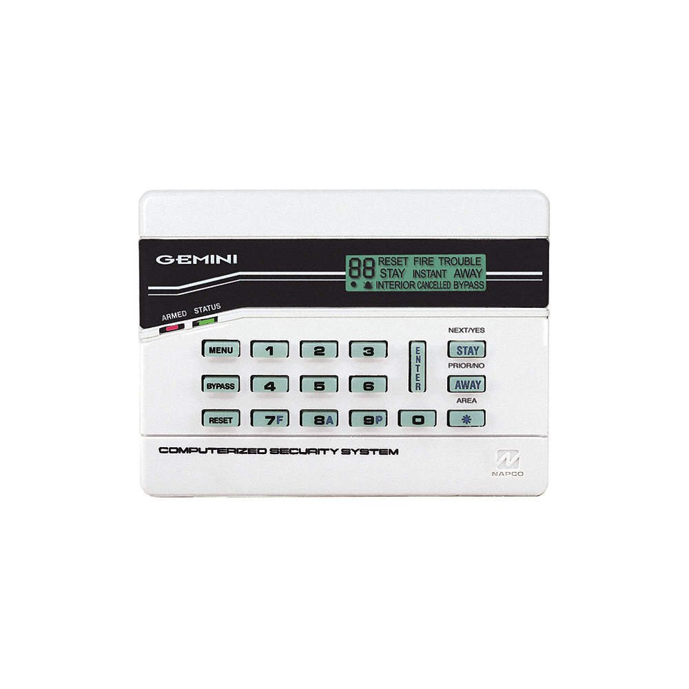 Napco K4RF Keypad w/Wireless Receiver, 45' Pet Pir Plus Battery