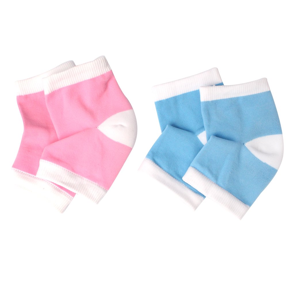 Moisturizing Gel Heel Socks For Men and Women - Open Toe Soft Silicon Sock for Dry Cracked Feet and Pain Relief (Pink)