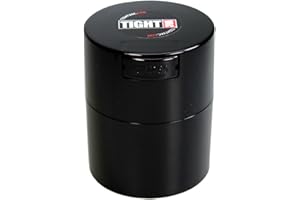 Tightpac America 3-Ounce Vacuum Sealed Dry Goods Storage Container, Black Body/Cap