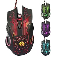 Tekijun Computer Mice mause 3200DPI LED Optical 6D USB Wired Gaming Game Mouse Pro Gamer Mice for PC