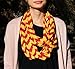 Dark Red & Gold Chevron Infinity Scarf