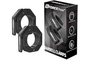 FORCEFREE+ Quick Release Olympic Barbell Collars 2" (Pair) - Non-Slip Weightlifting Barbell Clips for Secure Powerlifting, Home & Gym - High-Strength Metal Bar Clamps