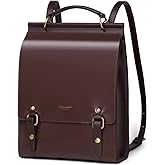 Cnoles Leather Backpack Purse For Women Fashion Ladies Vintage Bags Casual College Travel Backpacks Bag Brown