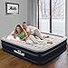 Mersuii Air Mattress Queen Size Portable Inflatable Airbed with Built-in Pump Durable Air Mattress Full Storage Bag Included Classic Stripe Flocked Surface(78x60x20 inch)