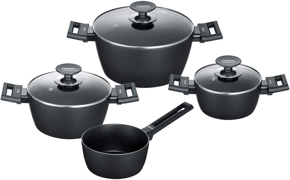 Berndes 4-Piece Saucepan Set Aluminium Induction Saucepan Set including Glass Lid