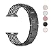 TUJUIO for Apple Watch Band 38mm/40mm 42mm/44mm Series 4/3/2/1 Sport and Edition Women Bracelet Adjustable Wristband iWatch Bracelet for Women/Girls (Black, 42mm/44mm)
