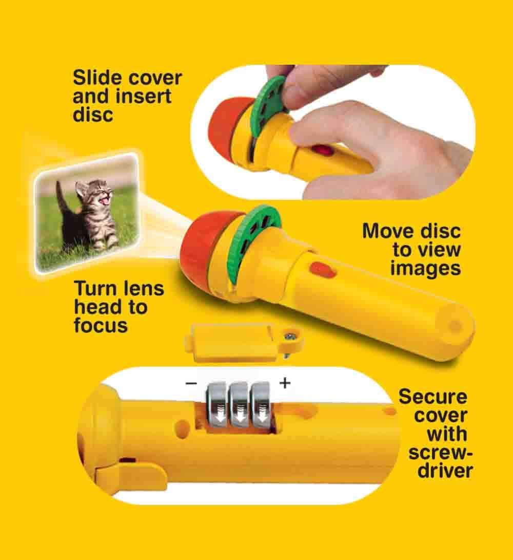 Brainstorm Toys Stem Funny Animals Torch and Projector, 24 Adorable Animal Images, Projects Clear Pictures up to 1 Metre Wide - Image 3