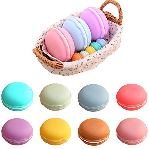 Coolrunner Macaron Case, Mini Macaron Box, Macaron Jewelry Box, Macaron Cute Pill Box, Colorful Macaron Jewelry Storage…