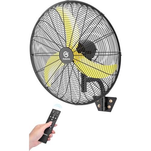 FUGOO 24" Eco BLDC Motor Powerful Airflow Quiet Industrial Outdoor Wall Fan | Waterproof, 6000 CFM, 50%+ Energy Savings, Oscillating, Remote Control for Patios Garage Workshop