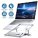 Humixx Laptop Stand, Aluminum Foldable Holder with 5 Adjustable Degrees, Ergonomic Design with Heat-Vent, Slide-Proof Silicone and Protective Hooks Compatible with MacBook/Air/Pro 10 to 16 Inches