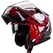 IV2 Red VIPER Dual Visor Modular Flip-Up Motorcycle Adventure Touring Helmet [DOT] - Medium