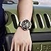MEGIR Men's Chronograph Army Sports Quartz Wrist Watches Leather 24 Hours Stop Watch Man 2035 Rose Gold