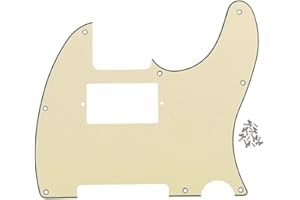 FLEOR 3Ply Cream 8 Hole TL Pickguard Guitar Humbucker Pick Guard HH with Screws Fit USA/Mexican Standard TL Style Guitar Part