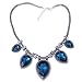 Acrylic Faceted Teardrop Bead Chunky Black Chain Bib Statement Collar Necklace